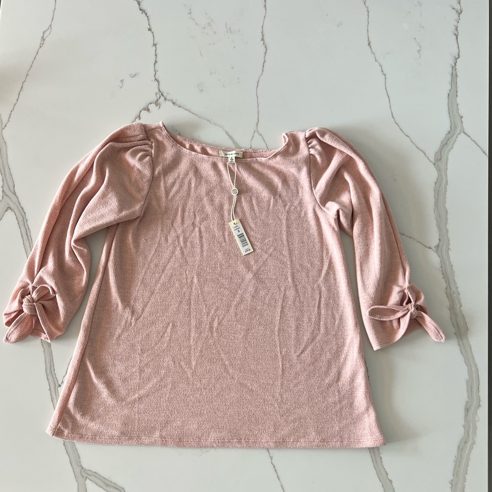 Nordstrom Mac Studio blush sweater the tie sleeves - size S - Picture 3 of 6